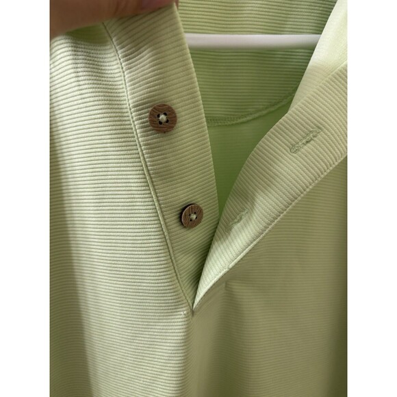 Cubavera Polo Shirt Men XL Pale Green Solid Textured Short Sleeve - Picture 3 of 11